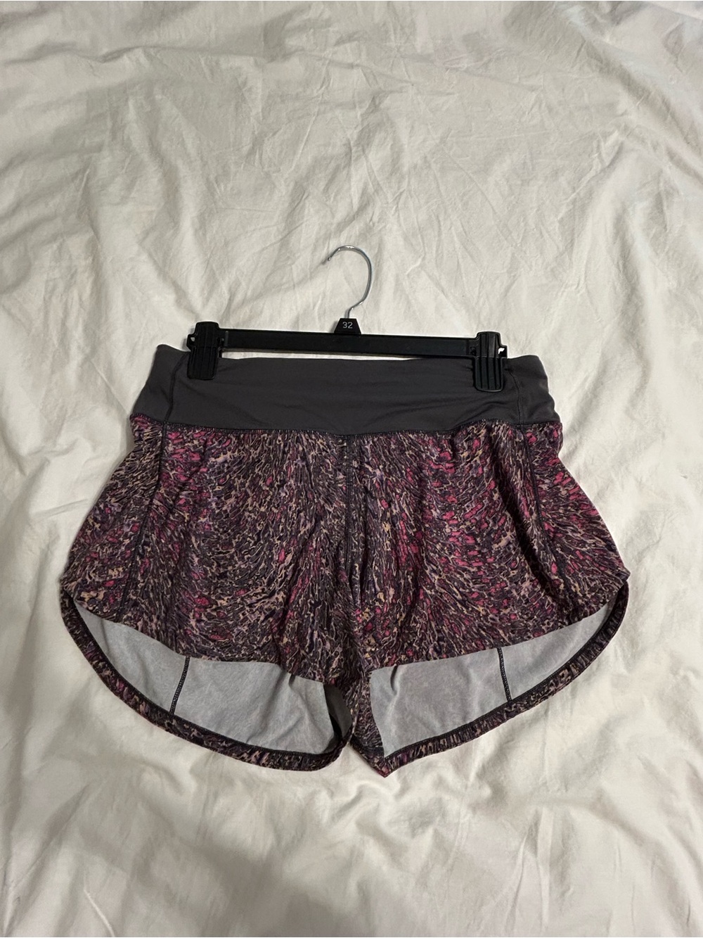 lululemon athletica Maroon and Black Patterned Athletic Shorts